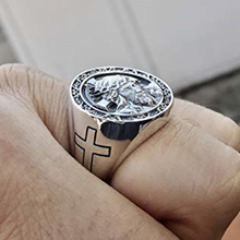 Cross of Jesus Signet Ring
