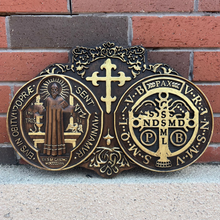 St. Benedict's Holy Symbol Wooden Plaque Home Decor